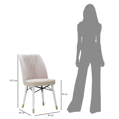 Krzesło BELLA Kremowe Zestaw 2 szt. 50x49x92,5 cm